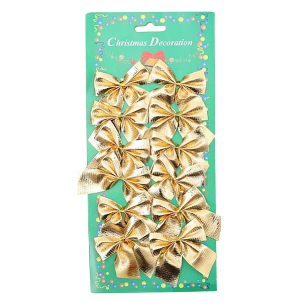 Xunlong Mini Cute Bow with Bells Christmas Tree Hanging Decoration Wedding Party Bowknot Ornaments 12 Pack 